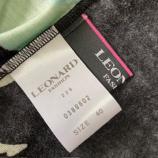LEONARD レオナール 花柄 ハイネック ブラウス 長袖 カットソー シルク