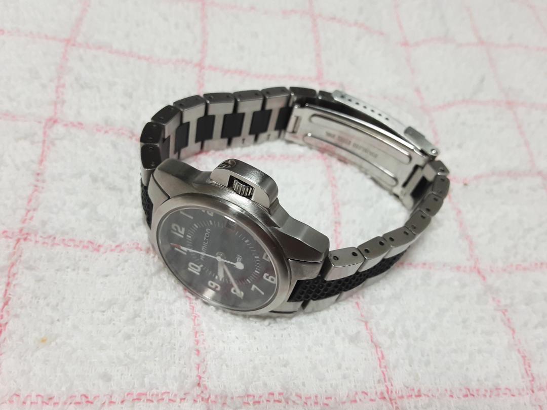 HAMILTON Khaki ブラック腕時計