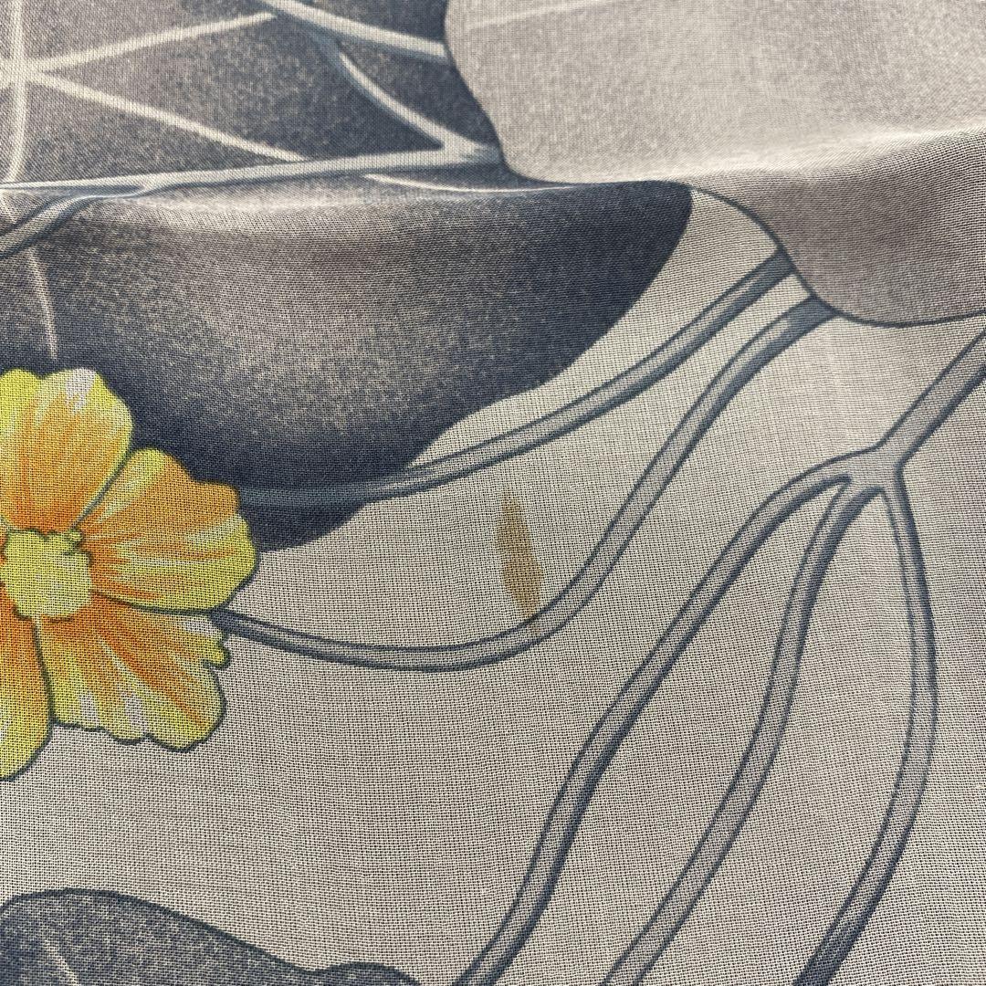 Hermès 花柄スカーフ オーガンジーシルク ビンテージ　90cm