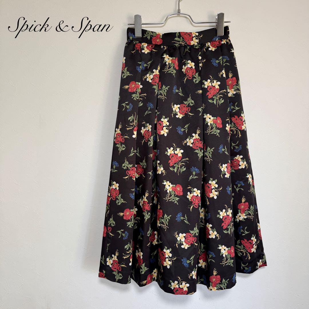 Spick & Span ヴィンテージフラワー　タックスカート