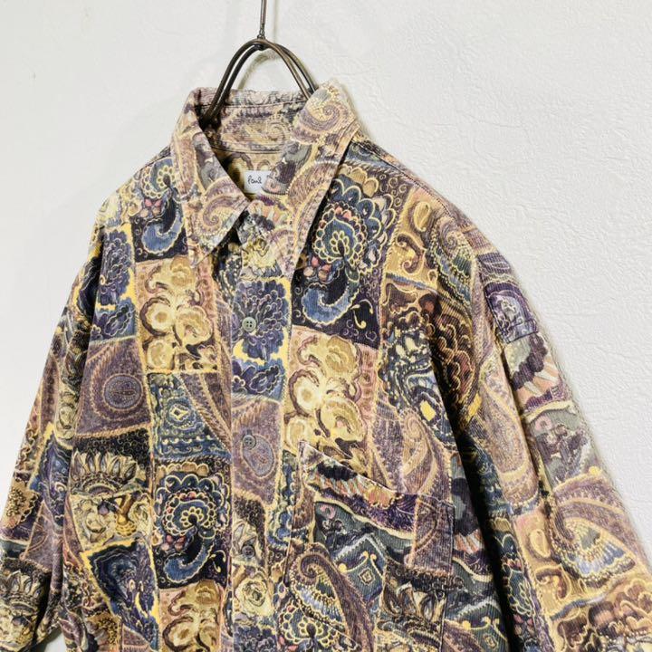 新着商品 ポールスミス コーデュロイ 総柄 シャツ ペイズリー マルチカラー イタリア製 9IYWB-m25391071007 最新作国産