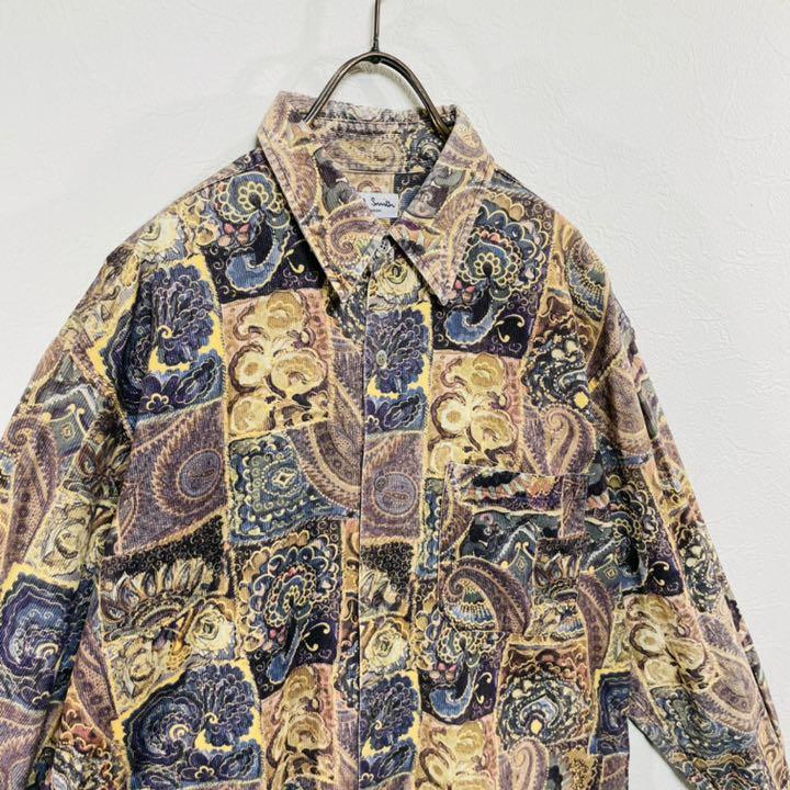 新着商品 ポールスミス コーデュロイ 総柄 シャツ ペイズリー マルチカラー イタリア製 9IYWB-m25391071007 最新作国産