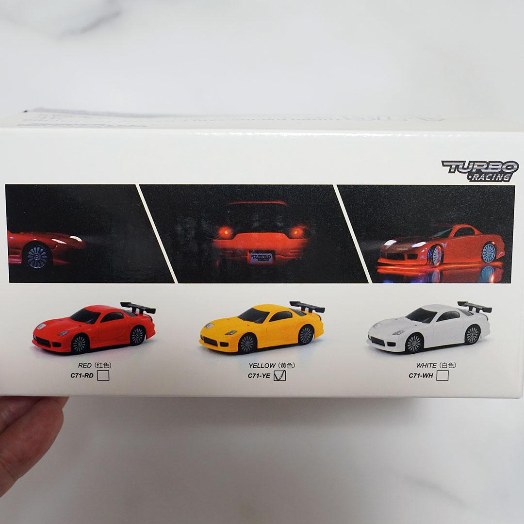 ターボレーシング　C71　RX-7　RX7　イエロー　1/76　ミニRCカー