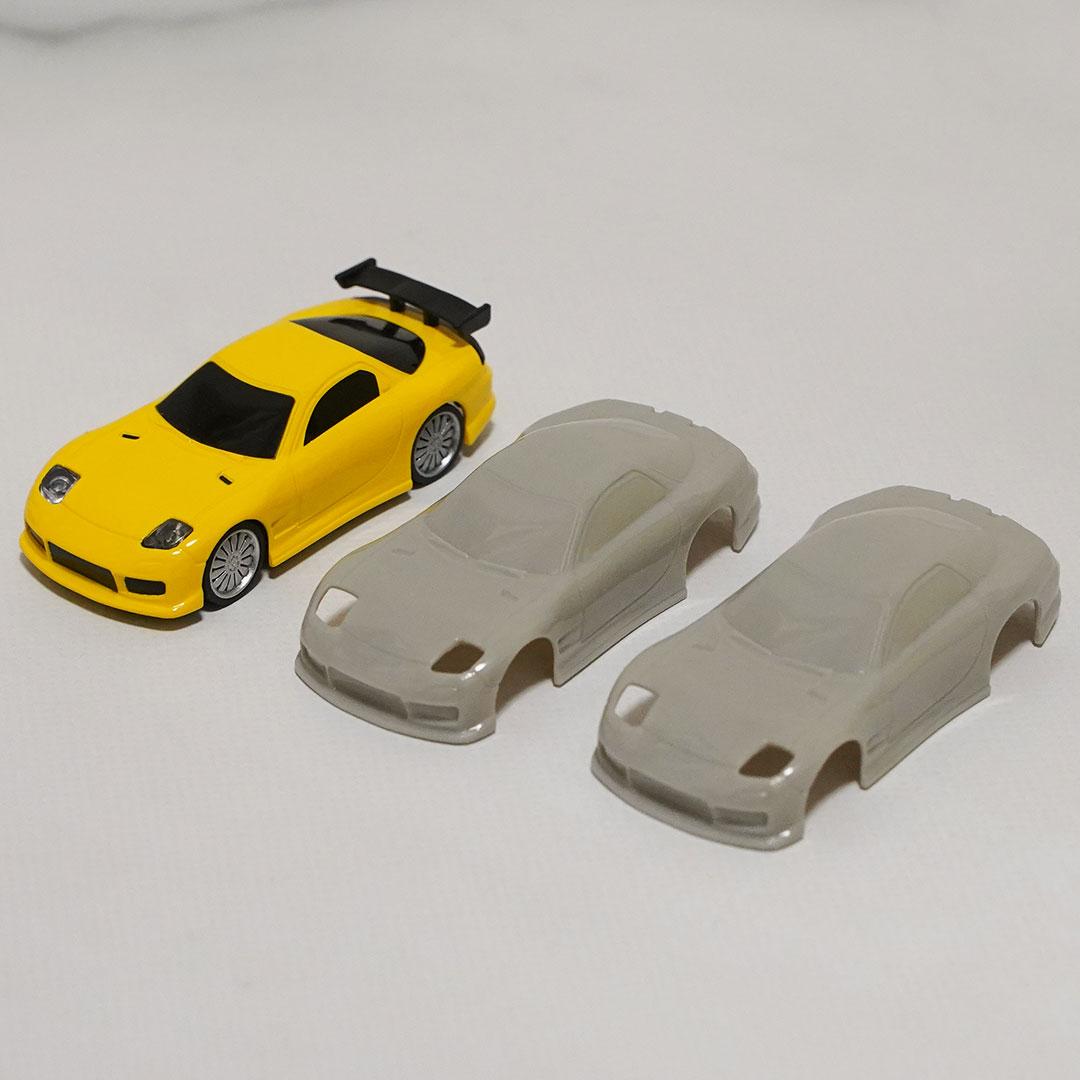 ターボレーシング　C71　RX-7　RX7　イエロー　1/76　ミニRCカー