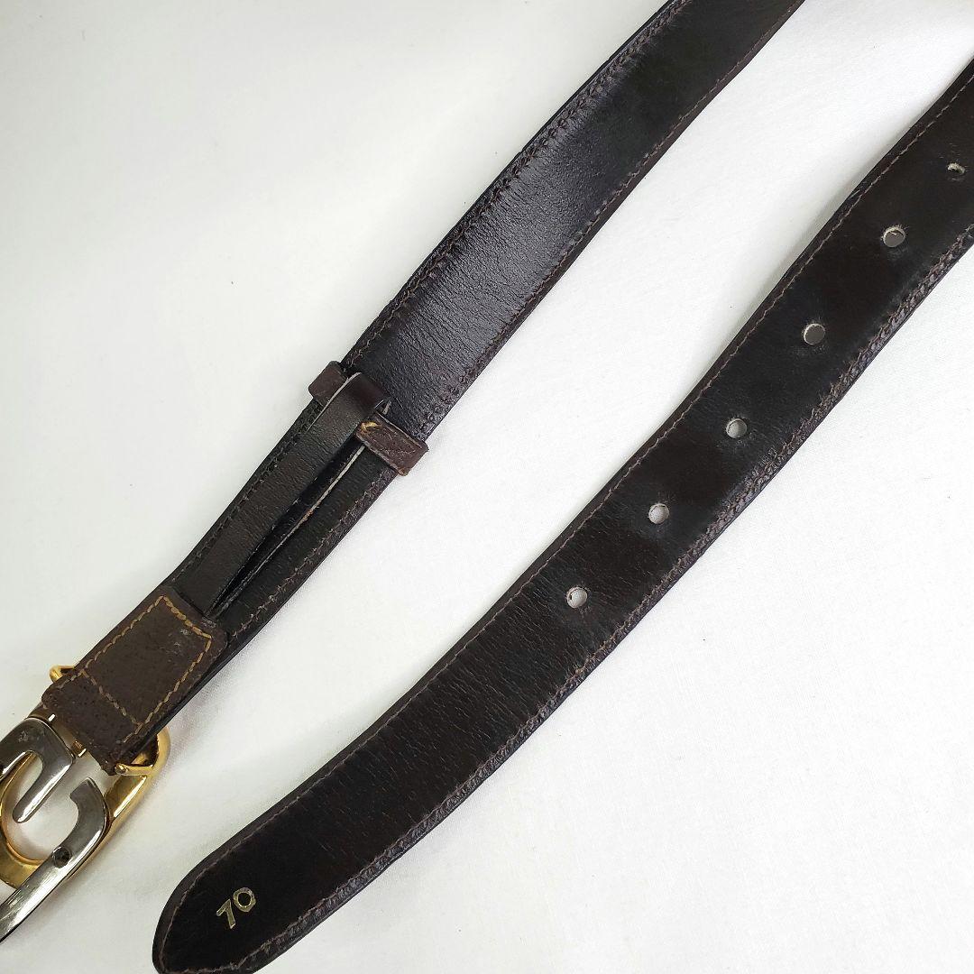 値下OK　GUCCI オールドグッチ　レザー ベルト ブラウン　GGマーモント