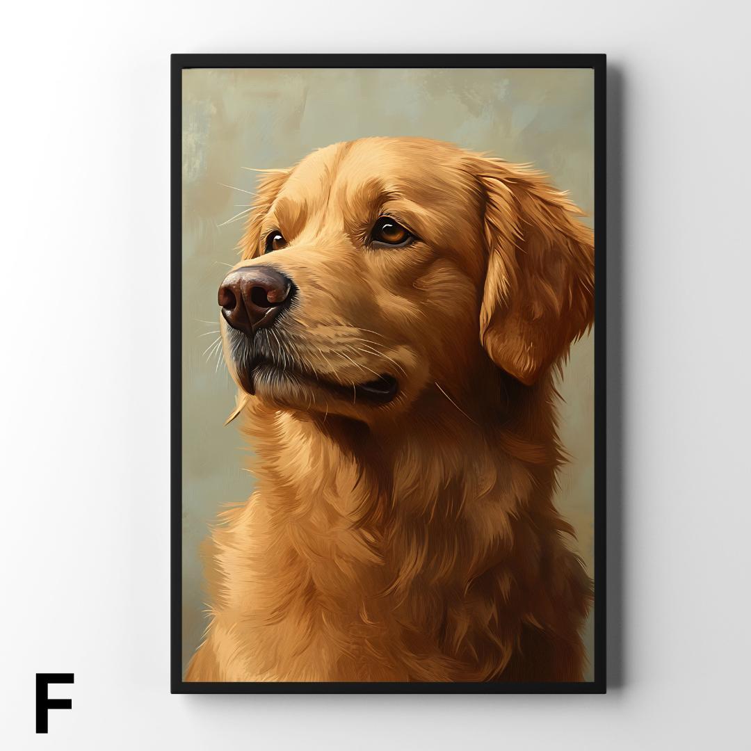 PET230】ゴールデンレトリバー 犬アート いぬの絵 カッコイイ犬