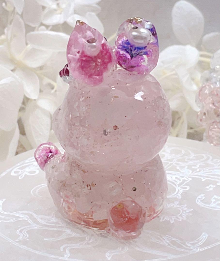 オンラインハンドメイド - ローズクォーツのウサギちゃん