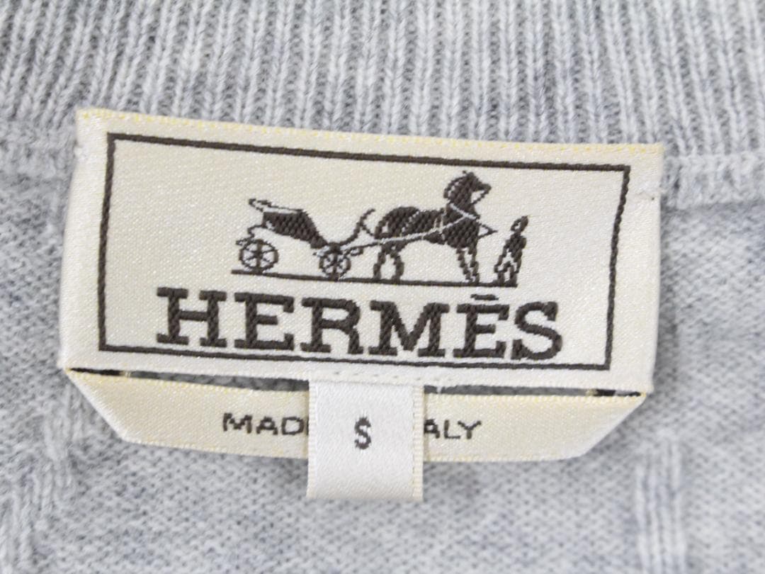 ▲HERMES カシミヤ 100% ニット セーター メンズ幾何学模様 グレー ▲HERMES カシミヤ 100% ニット セーター メンズ幾何学模様 グレー