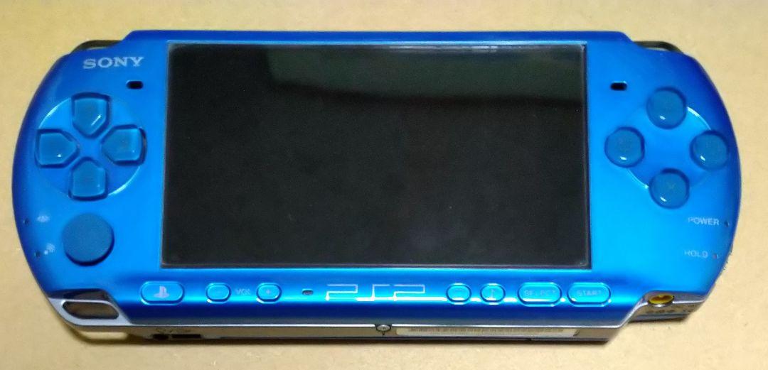 PSP-3000 本体 ブルー 動作確認済み バッテリー欠品