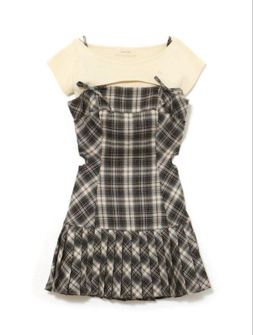 WEB限定カラー andmary Karen check mini dress Mサイズ - メルカリ ワンピース