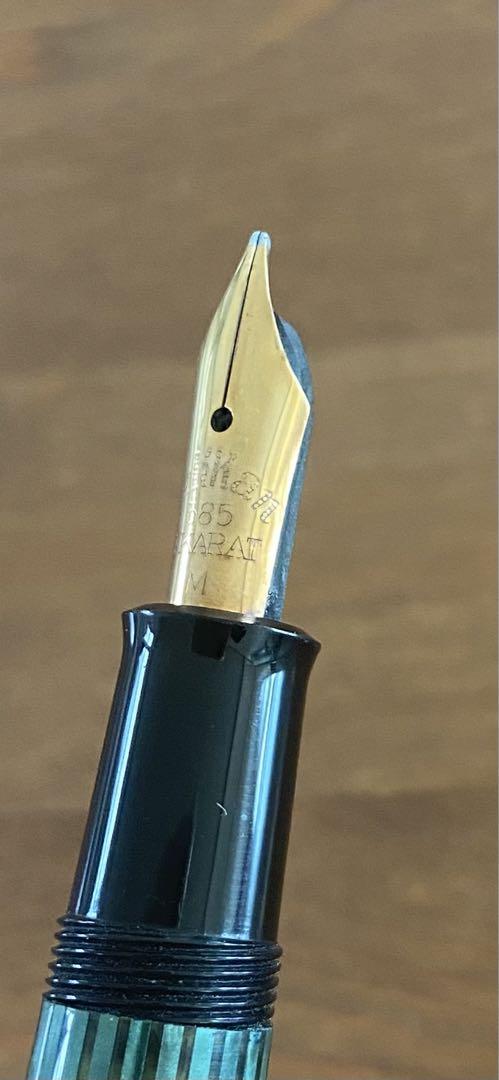 ペリカン pelican 万年筆 585 14KARAT 緑縞