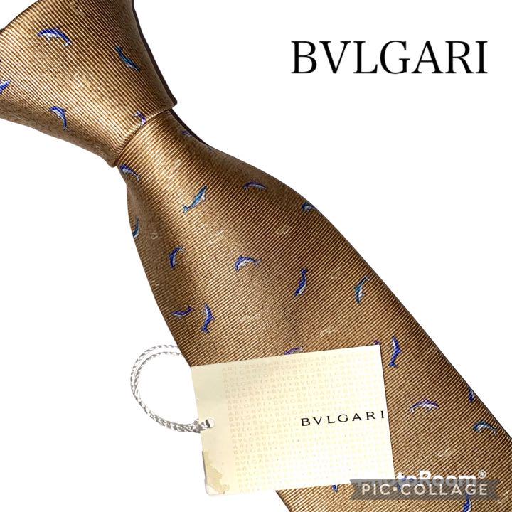 ✨新品タグ付き✨ BVLGARI ブルガリ　ネクタイ　ゴールド　セッテピエゲ