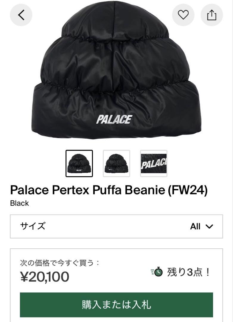 【新品未使用】PALACE パレス PERTEX PUFFA BEANIE