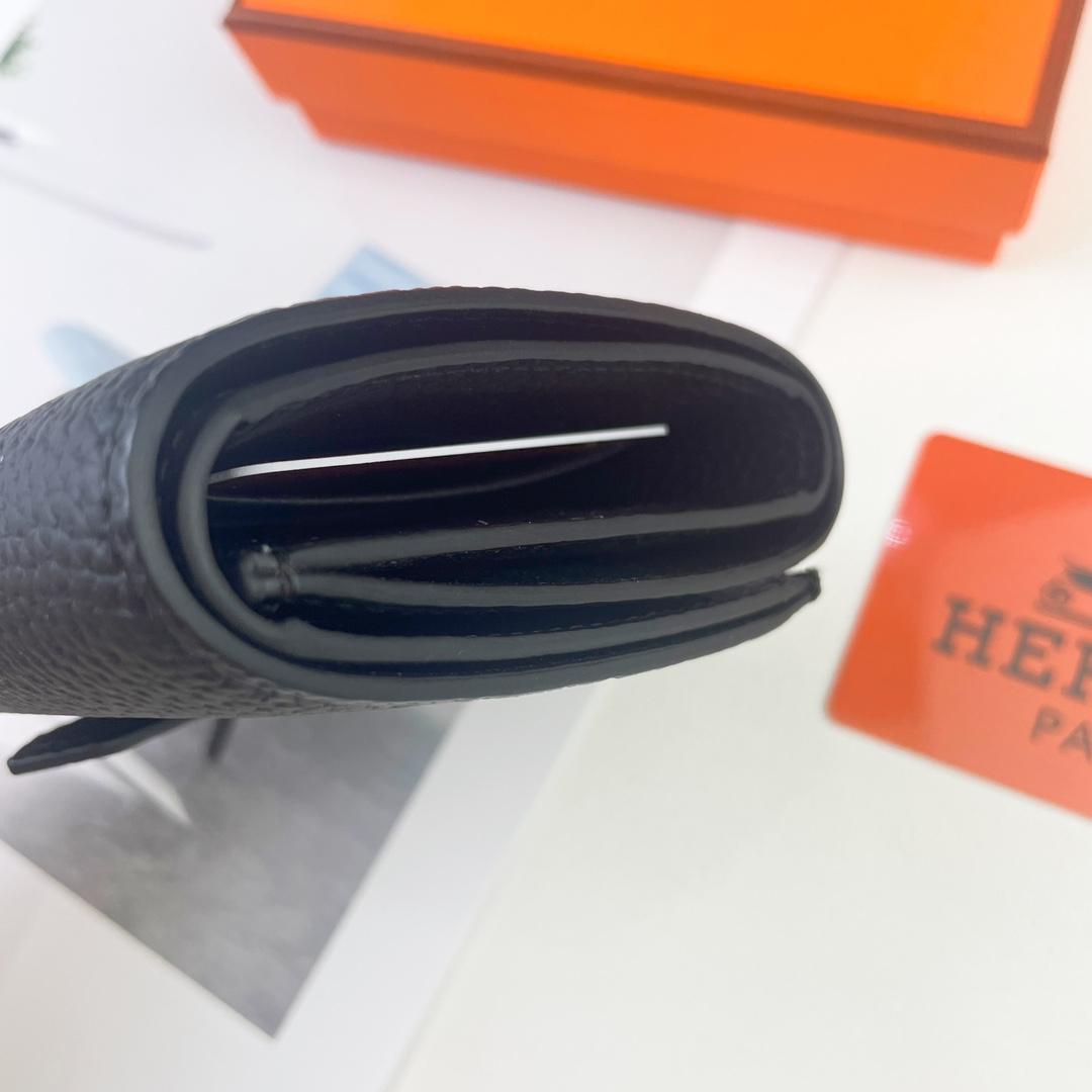 【美品】HERMESコンパクト財布 ブラック