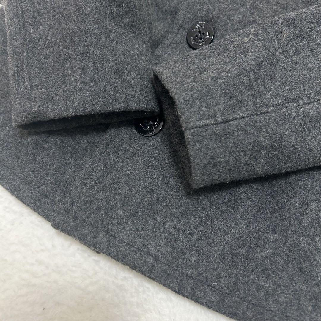 【美品】ショット　ピーコート　シングル　グレー　40 Lサイズ