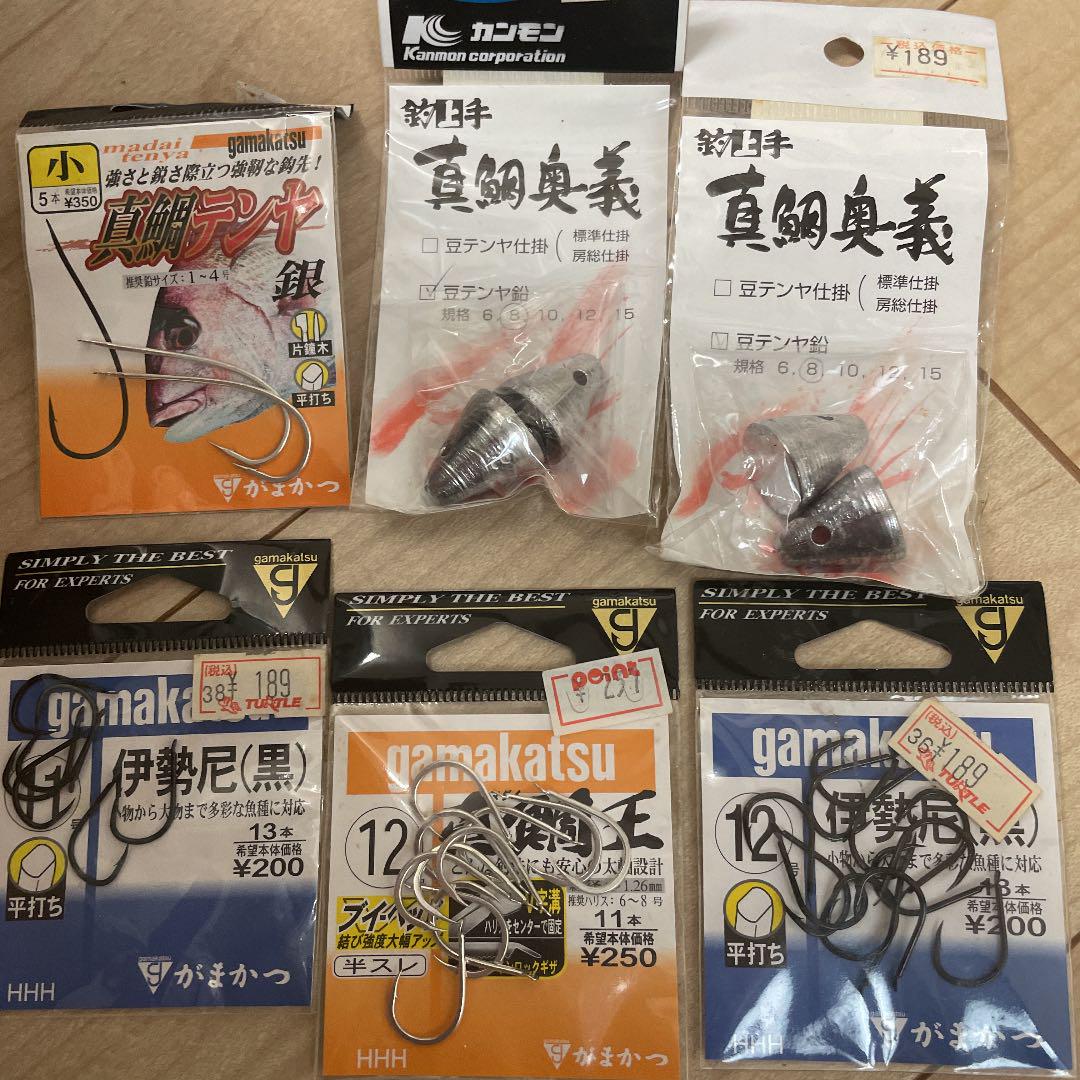鯛ラバ ひとつテンヤ フックとオモリ メルカリ