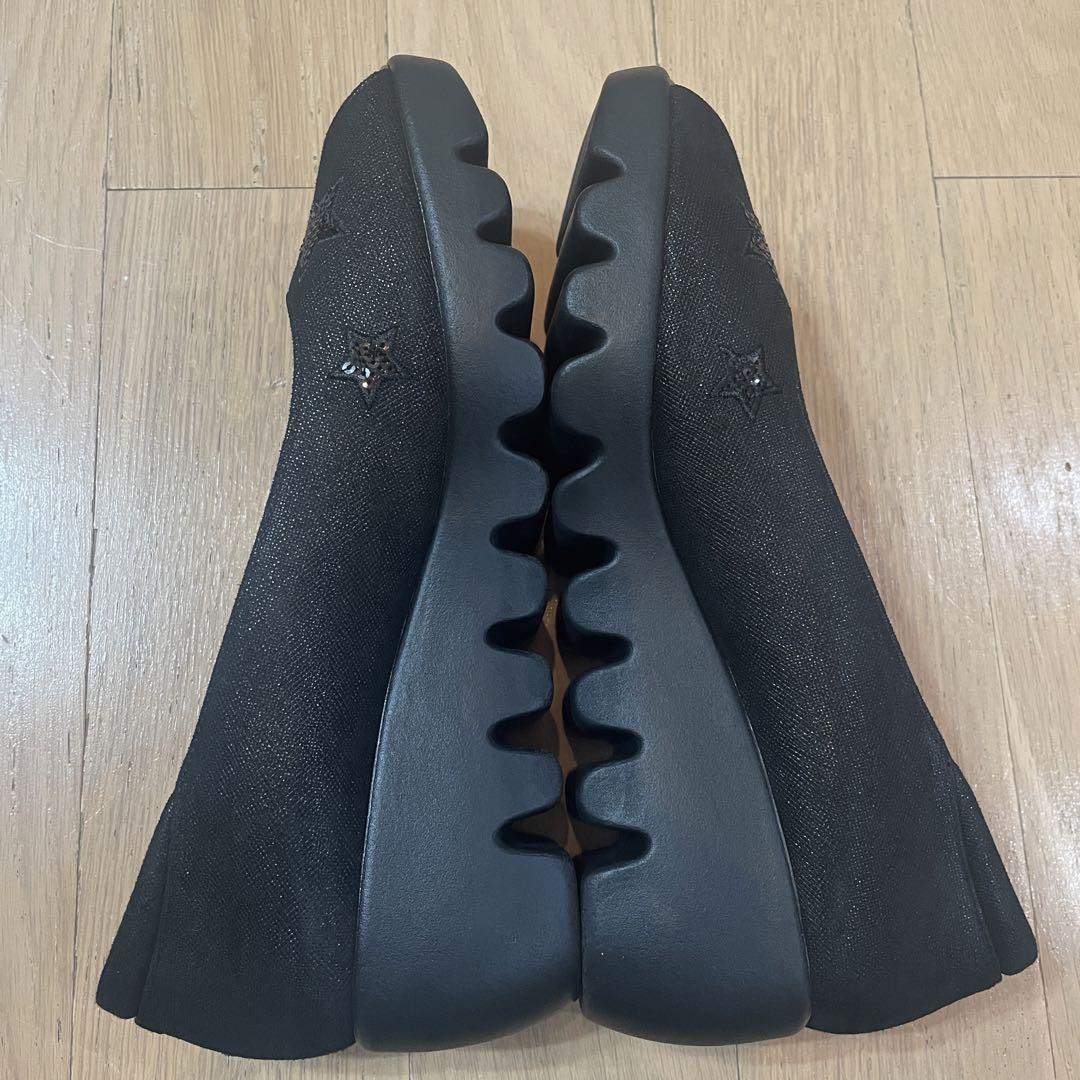 未使用✨ヒルズアヴェニュー オープントゥパンプス ブラック 未使用 ヒルズアヴェニュー オープントゥ ヒール パンプス 黒 23.5