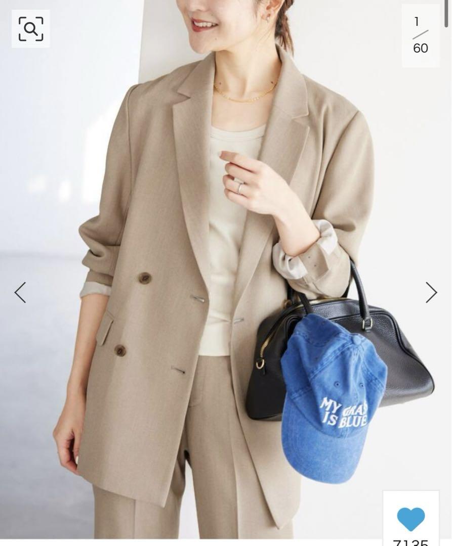 【美品】SLOBE IENA ウォッシャブルツイルダブルジャケット　36 SLOBE IENA｜《追加》ウォッシャブルツイルダブルジャケット