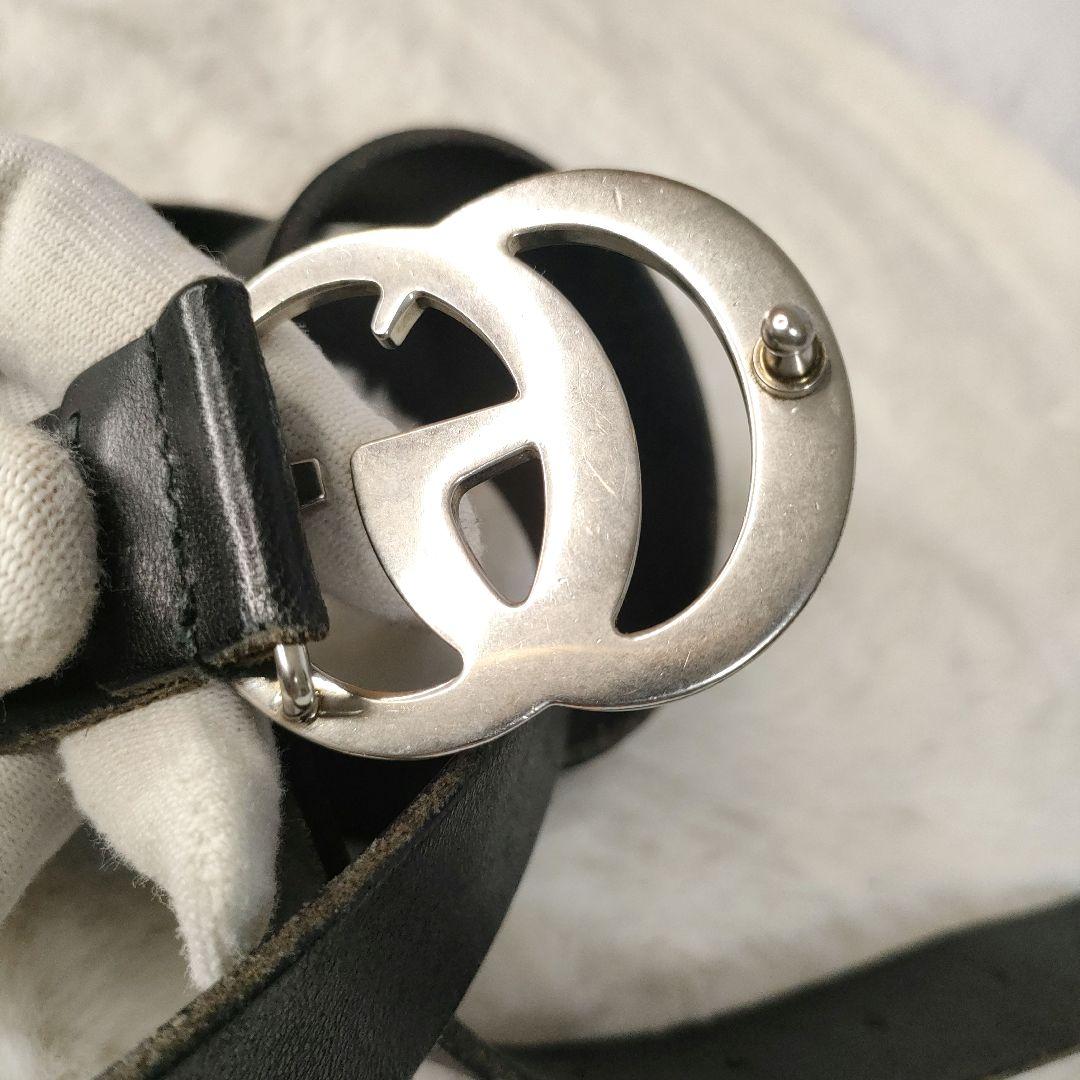 GUCCI グッチ ベルトGG マーモント レザー　ブラック　メンズ