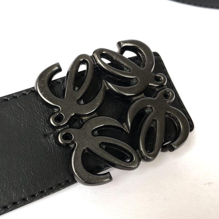即納爆買い 極美品 LOEWE ベルト カーフレザー バイカラー 黒×茶 38-95 leM7s-m25452645382 新作お買い得
