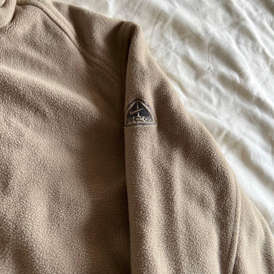 エーシージー フリースジャケット ベージュ 刺繍ロゴ 希少 アウター
