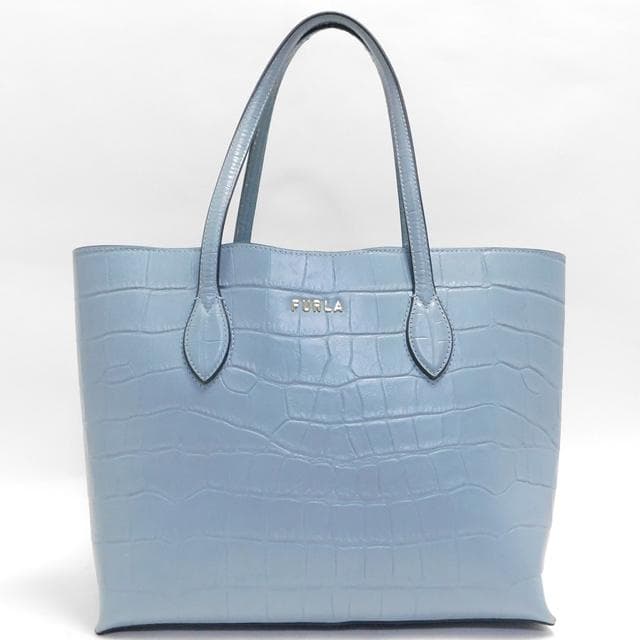 FURLA フルラ エラ トートバッグ ハンドバッグ クロコ型押しレザー
