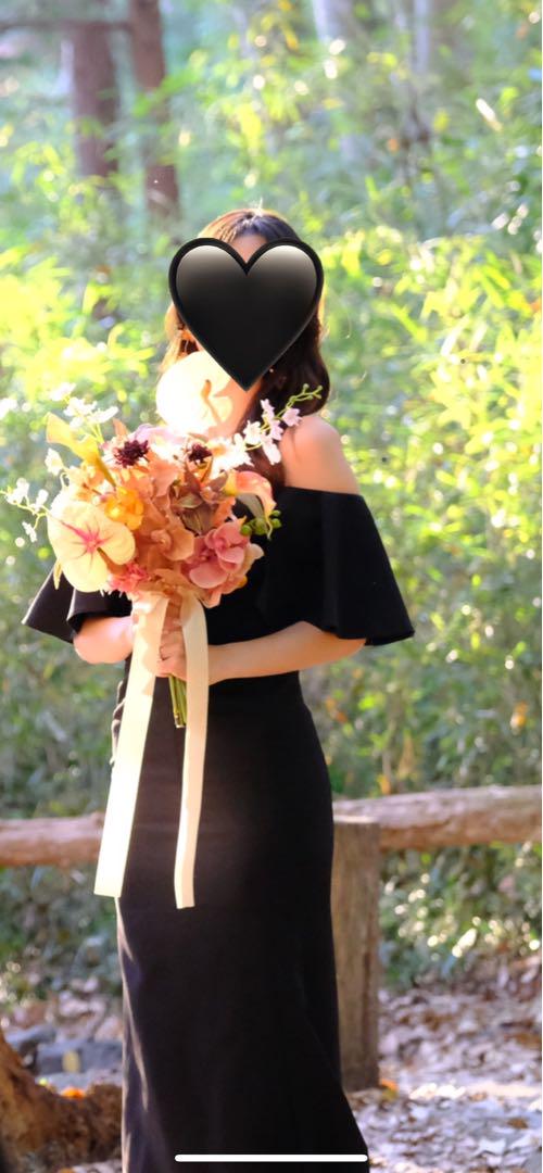 【即日発送】ドレス黒　結婚式、二次会、フォトウエディング、前撮り