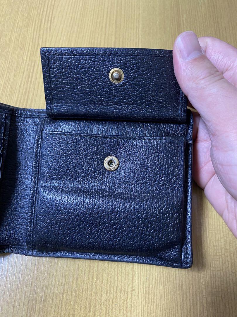 GUCCI ブラックレザー 二つ折り財布 蜂 ビー