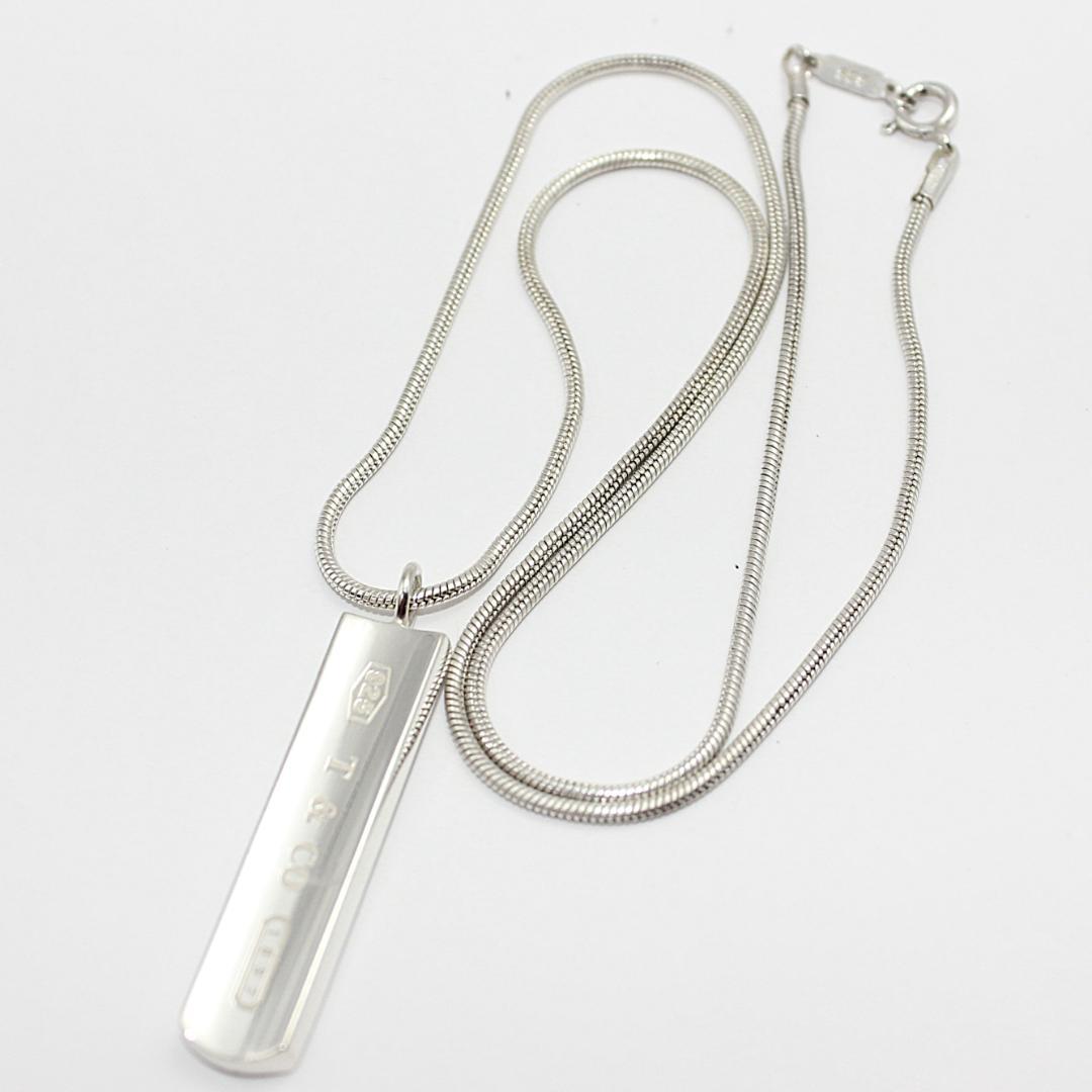 美品 Tiffany&Co. ティファニー ナローバー プレート ネックレス