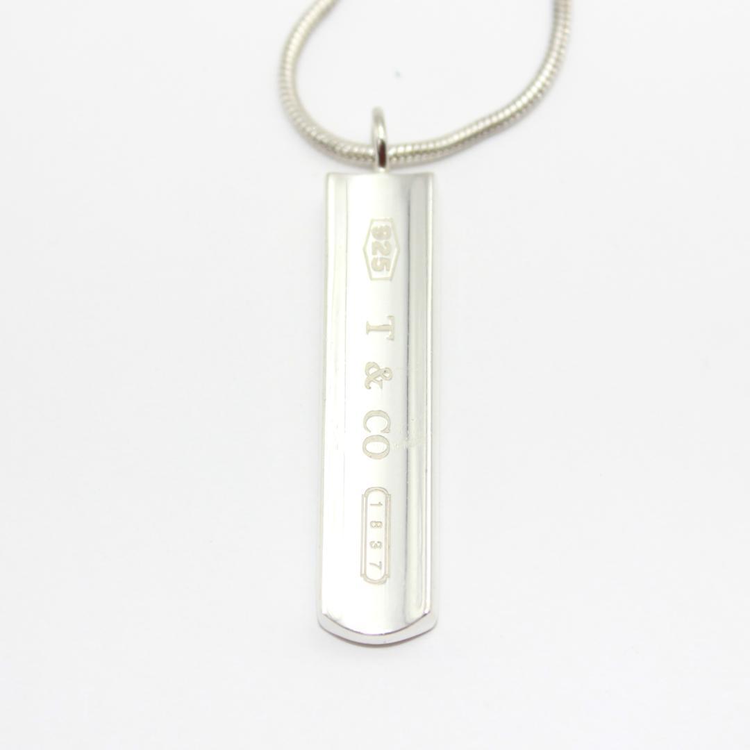 美品 Tiffany&Co. ティファニー ナローバー プレート ネックレス
