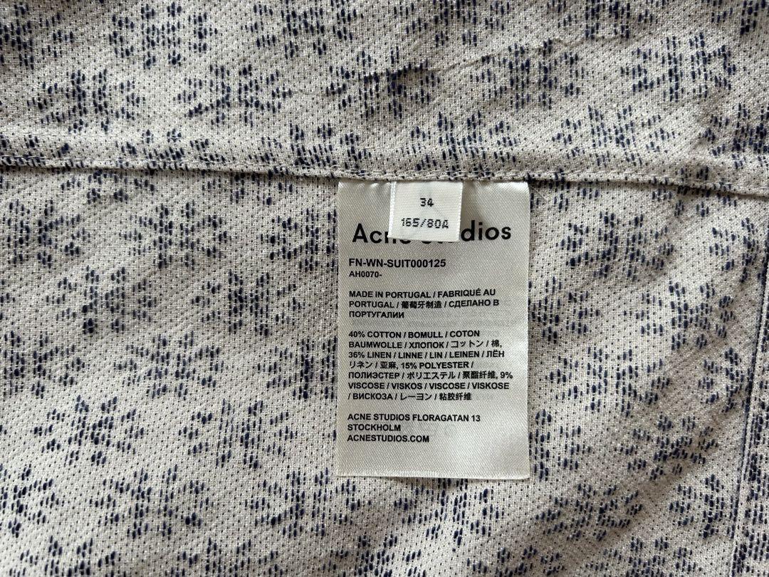 Acne Studios フラワージャカードダブルブレストジャケット 34 Acne Studios フラワージャカードダブルブレストジャケット 34