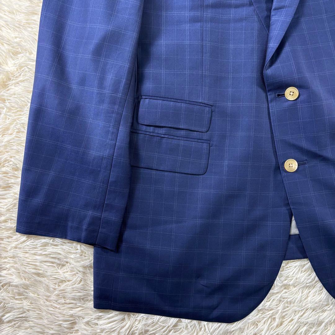 エルメネジルドゼニア生地 スーツ セットアップ チェック ネイビー 大きいサイズXL LL WWW_OLIVIERBERNSTEIN_COM