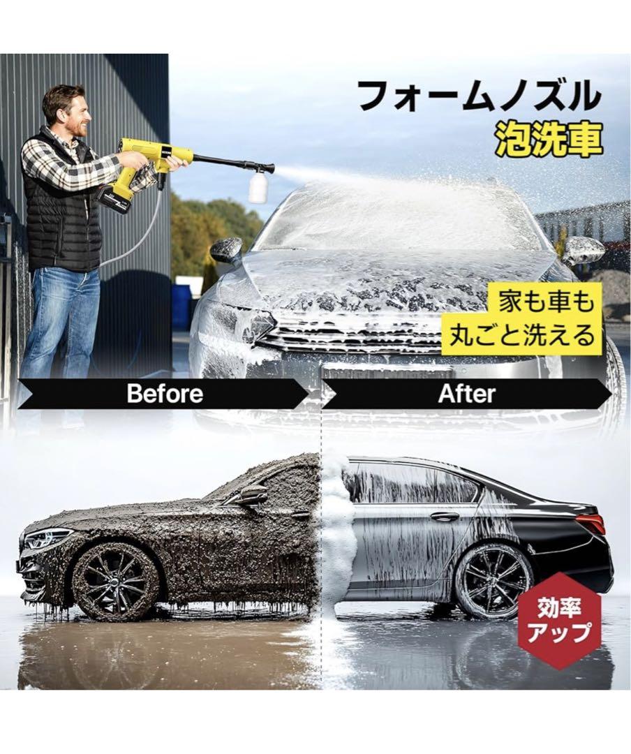 【2025新登場強化版】高圧洗浄機 コードレス 充電式 バッテリー式