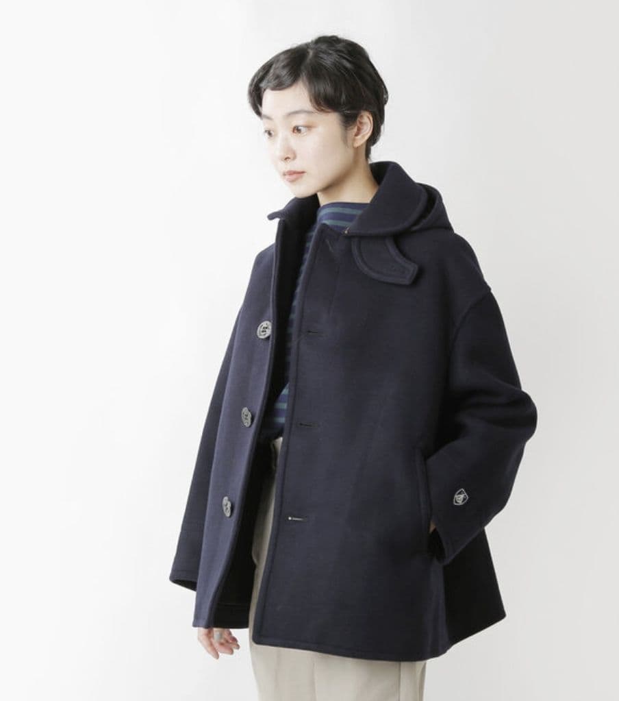 新品同✨️ ORCIVAL フーディーウールコート 取り外し ネイビー 0サイズ 新品同✨️ ORCIVAL フーディーウールコート 取り外し ネイビー 0サイズ