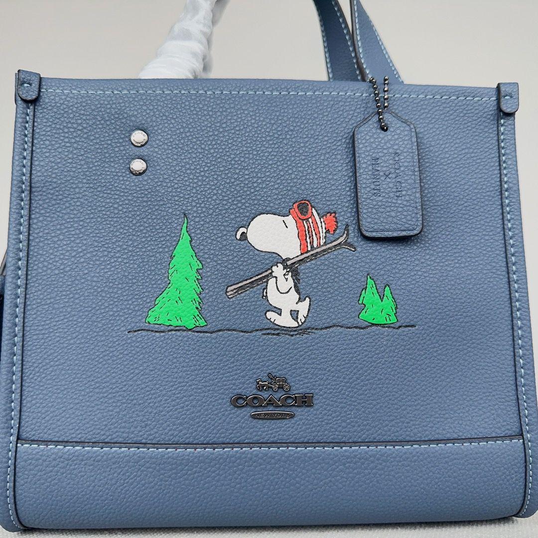 新品コーチcoach peanutsコラボ スキースヌーピー 2wayミニトート