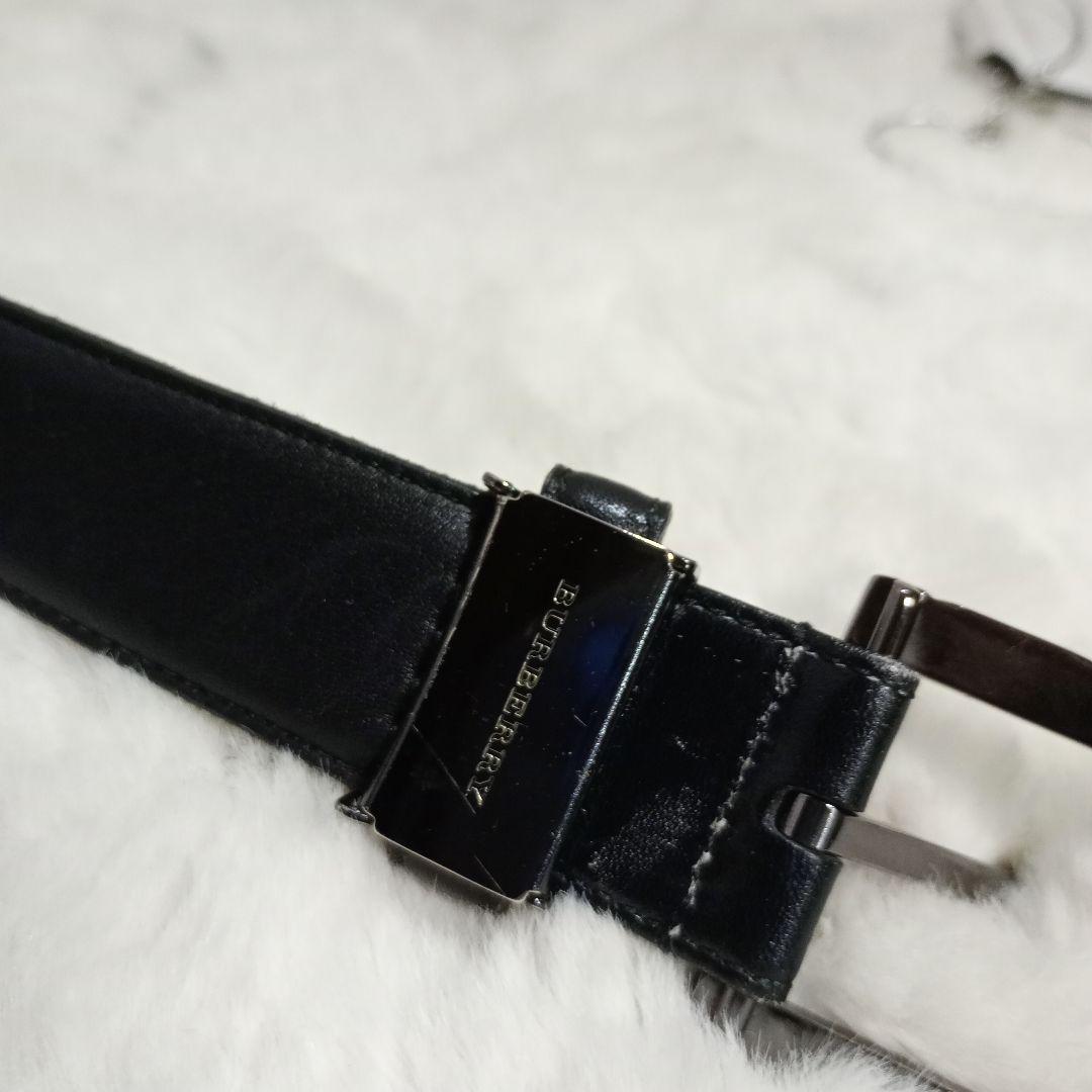 Burberry ブラックレザーベルト バーバリー BURBERRY バーバリー 黒 ブラック レザー ベルト