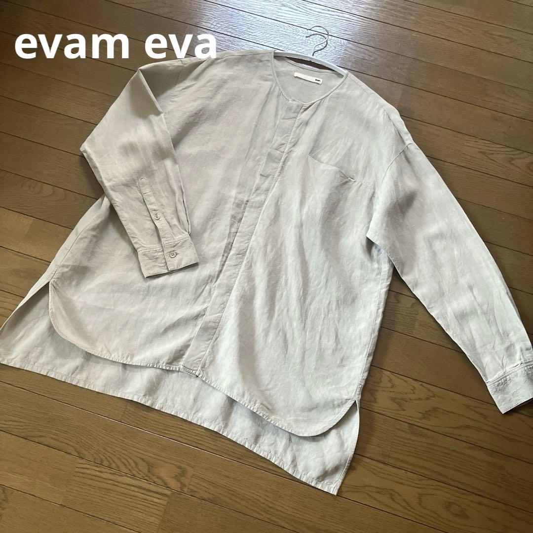 美品★evam eva★リネンシャツ　比翼　21SS