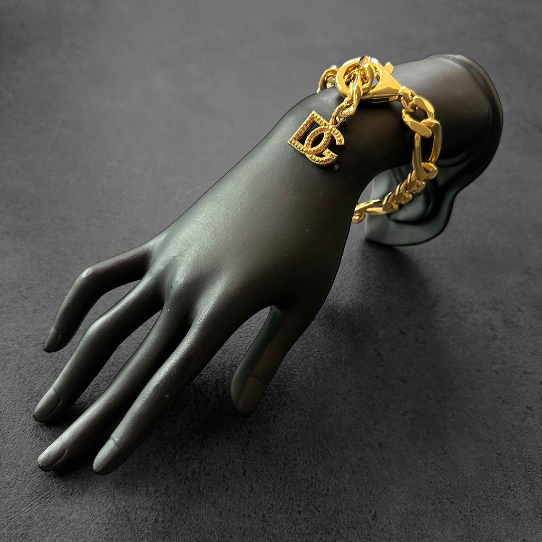 DOLCE&GABBANA Logo Gold chain bracelet