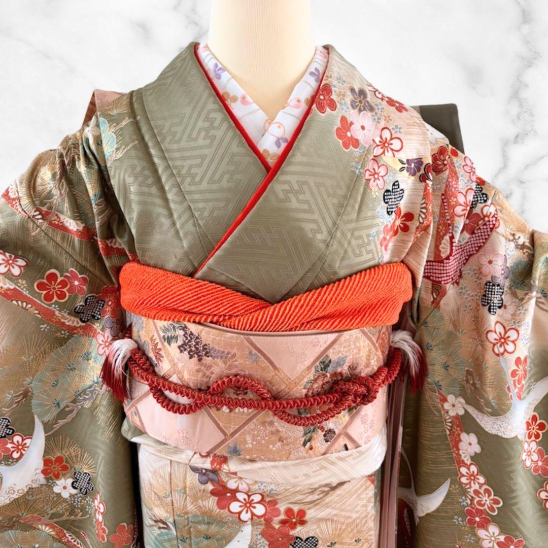 トールサイズ【銀通し刺繍振袖◇吉祥花】濃い紫 青 白
