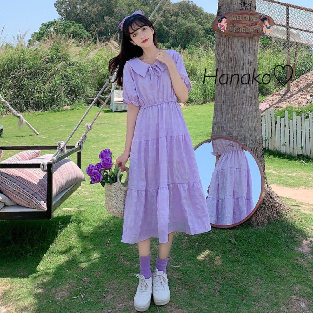 レディース ワンピース シフォンワンピ ティアードスカート 夏コーデ 韓国 メルカリ