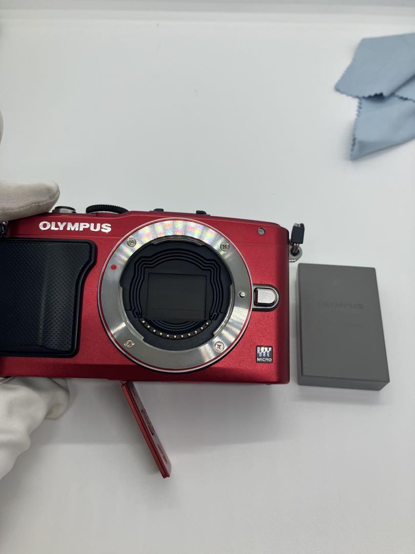OLYMPUS PEN LITE E-PL6 ミラーレス一眼 カメラ レッド