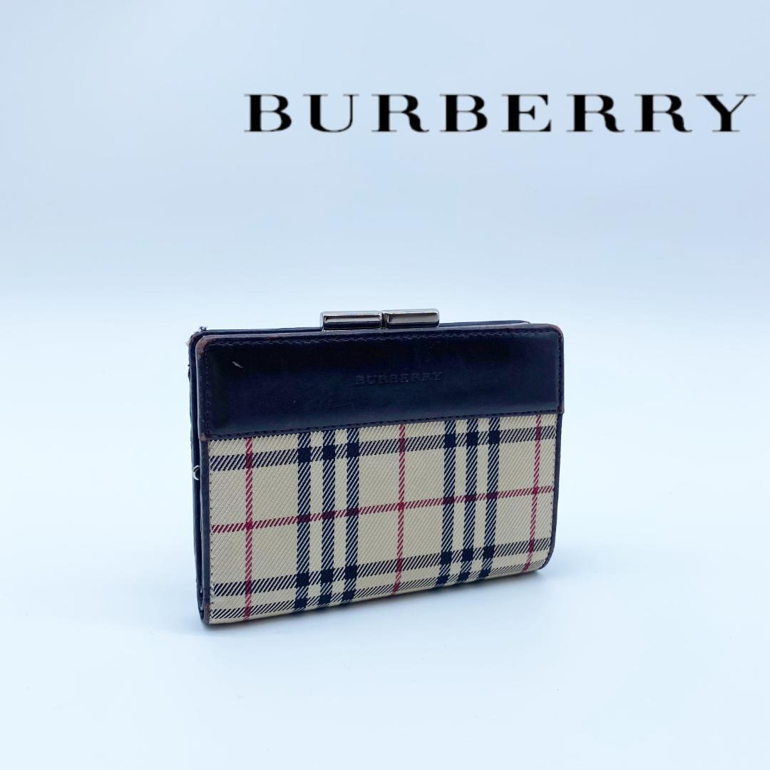 Burberry バーバリー 財布 二つ折り財布 がま口 ノバチェック