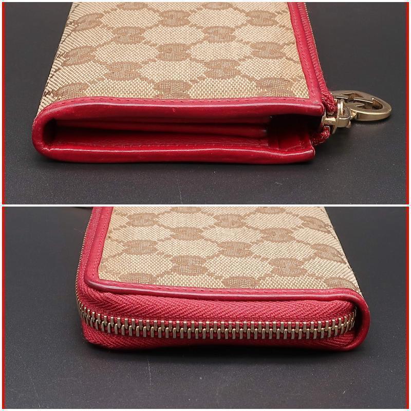 正規品 グッチ Gucci 長財布 GGキャンバス ラブリーハート 特大チャーム