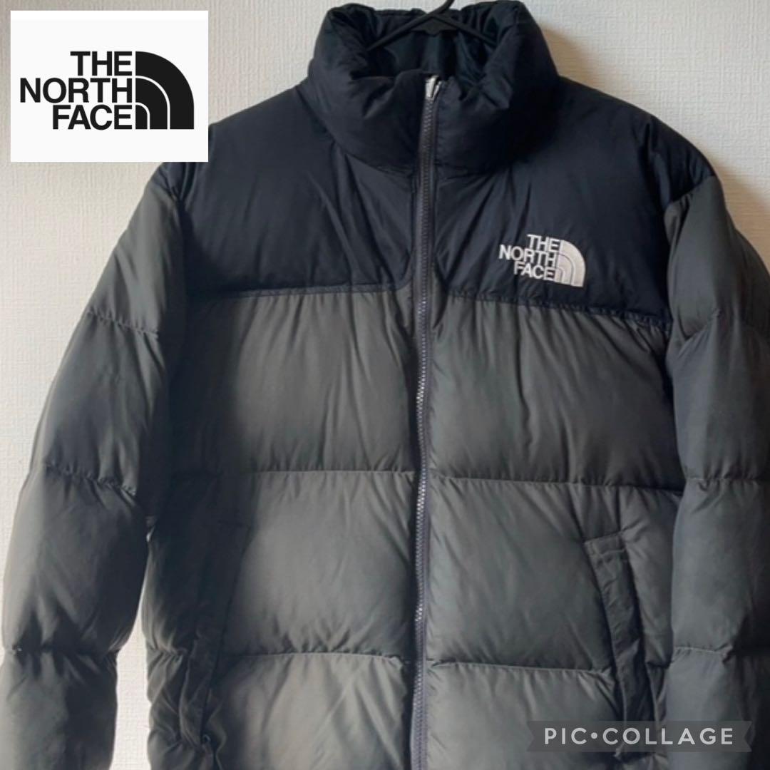 古着 THE NORTH FACE ダウンジャケット 黒 メンズ S 刺繍ロゴ