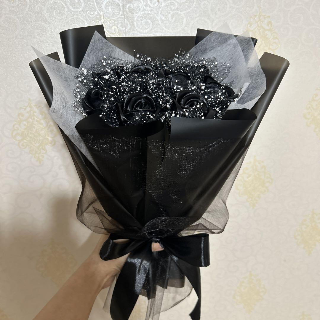 9本黒バラブーケ　速達❣️24日まで到着❣️