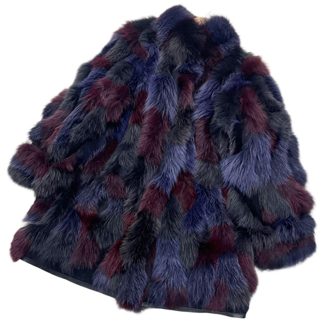 美品 総丈90cm 近年モデル カラーフォックス リバーシブル ファーコート 美品 総丈90cm 近年モデル カラーフォックス リバーシブル ファーコート