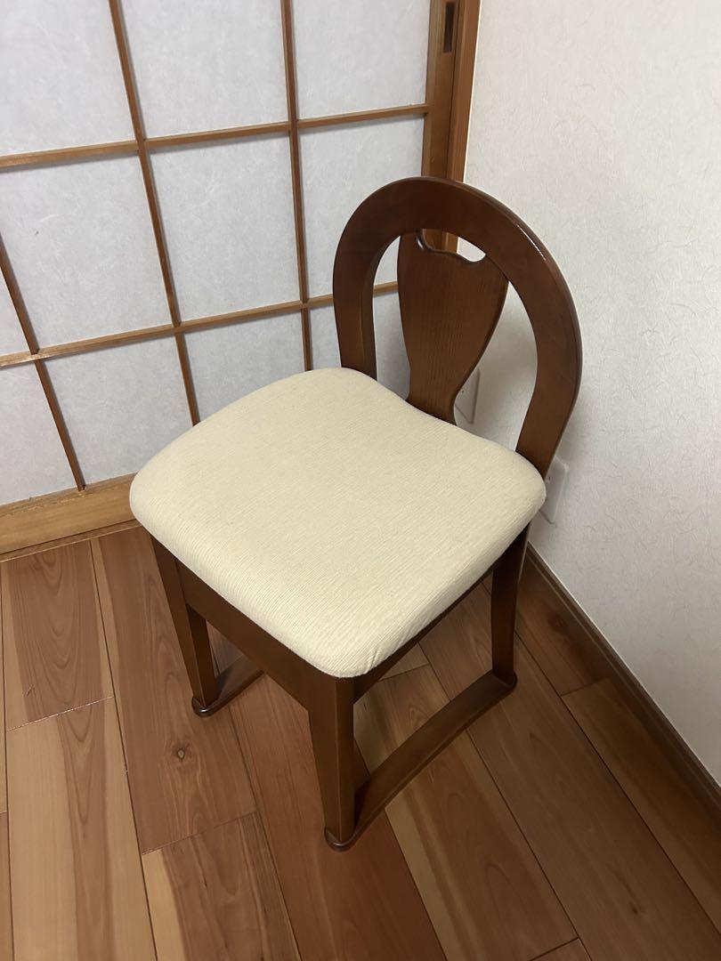 木製 ドレッサー チェア セット・ブラウン 一面鏡