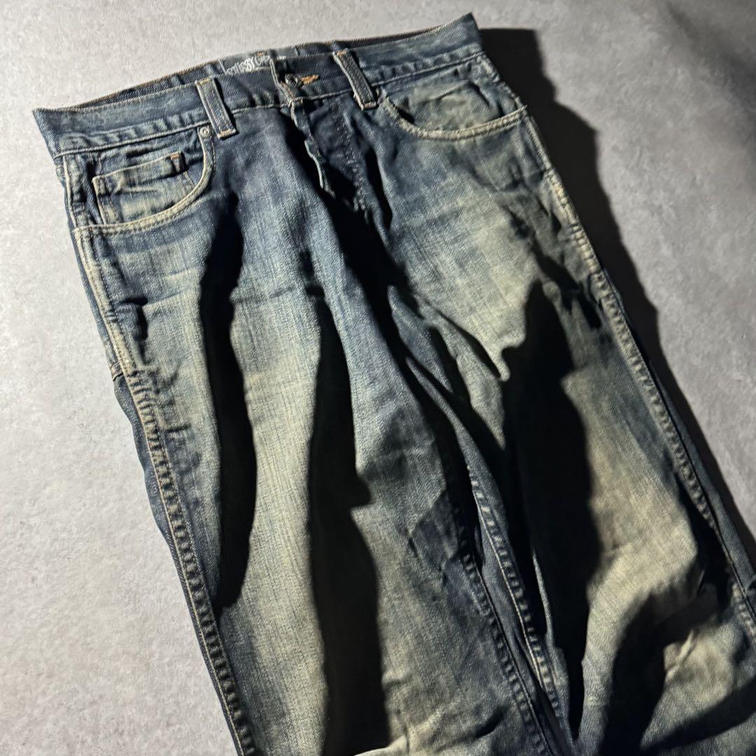 Old stussy wide straight denim pants y2k