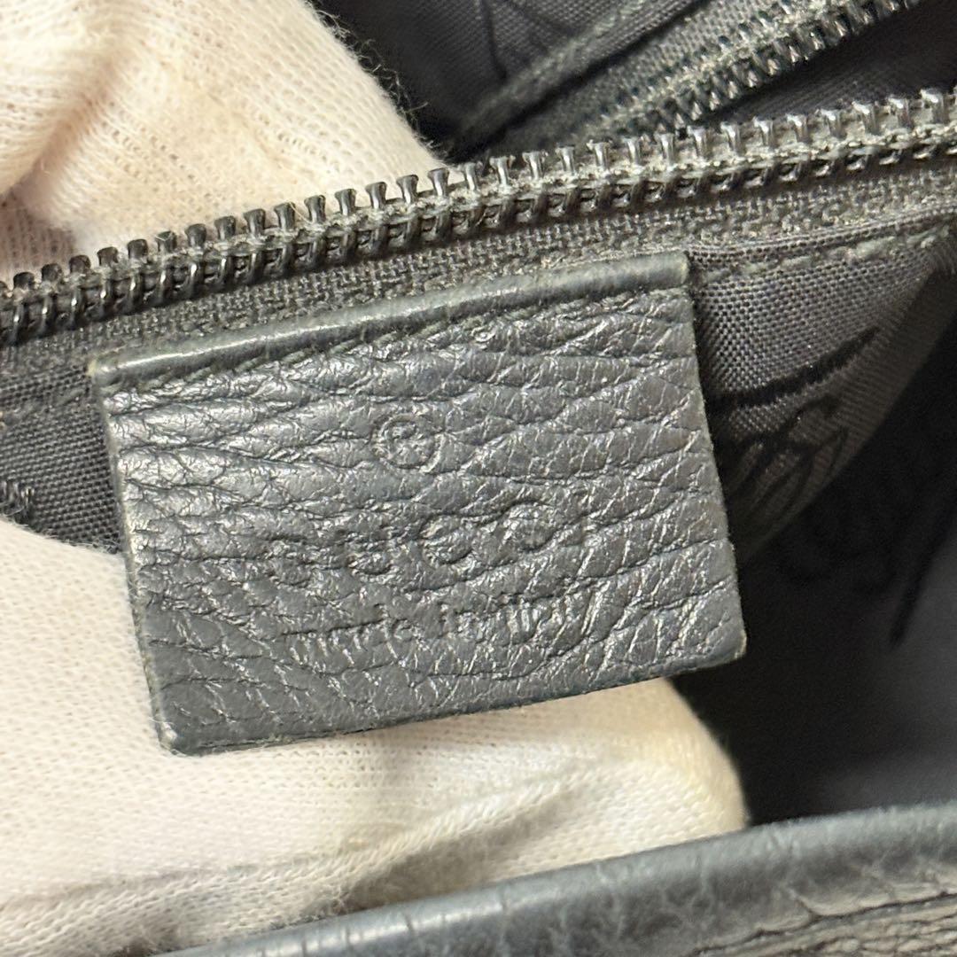 GUCCI グッチ シマ ショルダーバッグ レザー ブラック