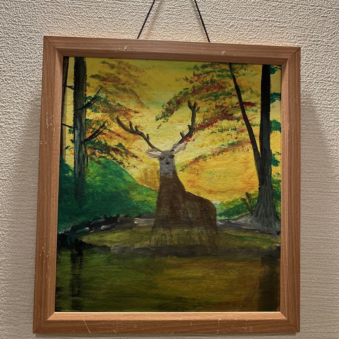 風景画 木製フレーム付き 刺繍画 風景画 船と山 木製フレーム付き 刺繍アート 湖畔 山水図